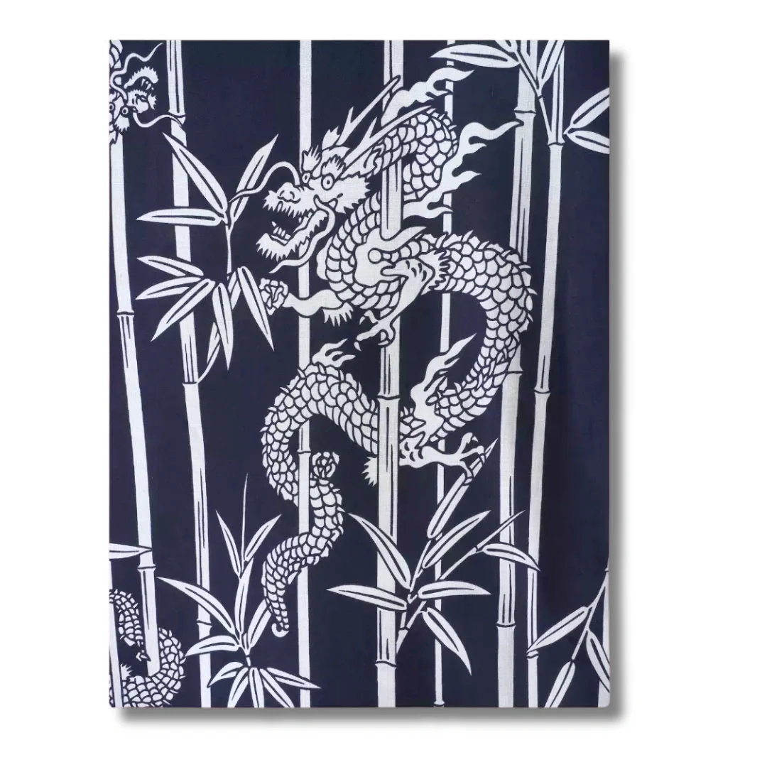 Herren Yukata dunkelblau mit weißen Drachen - Image 4