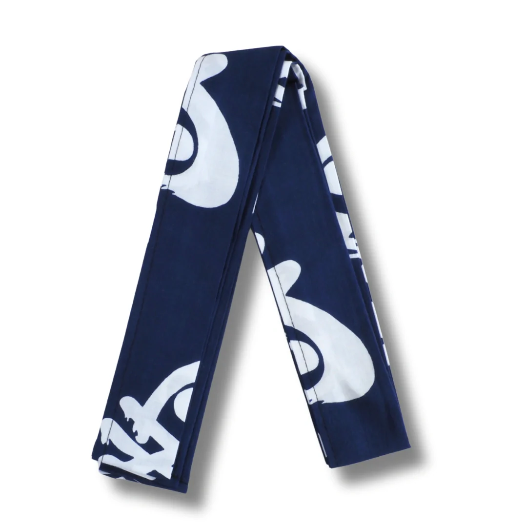 Herren Yukata kurz – Dunkelblau mit weißen Schriftzeichen - Image 5