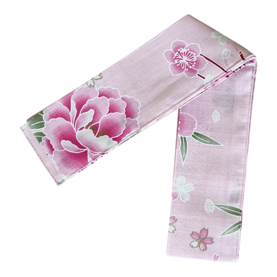 Kinder Yukata Kimono rosa Blumenwagen 110-152 - Image 3