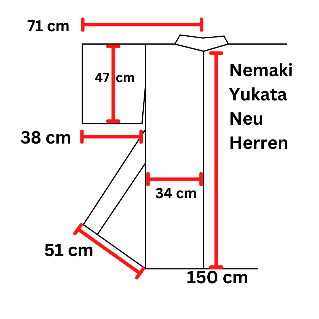 Nemaki Yukata Herren Streifen inkl. Obi - Image 6