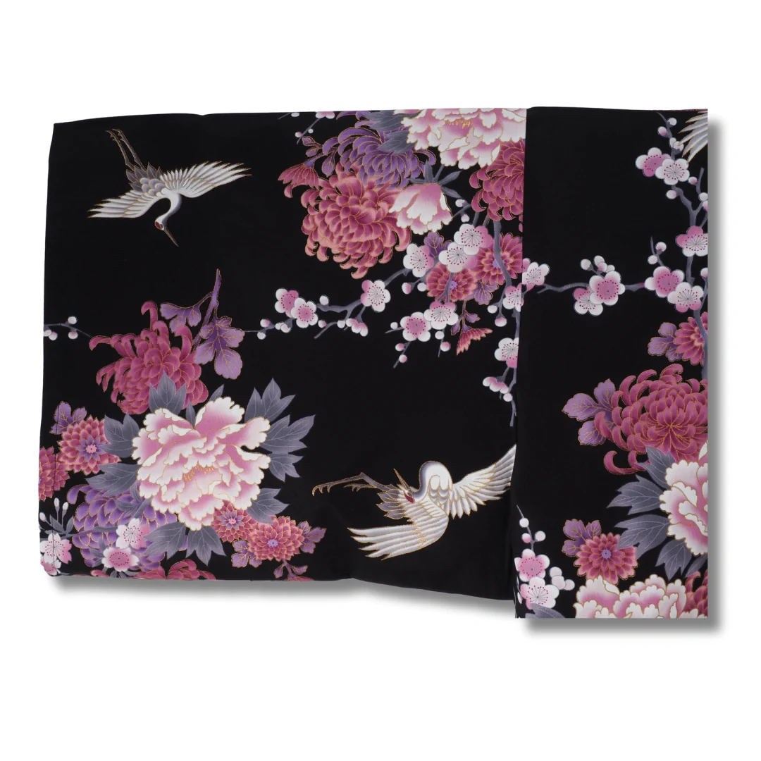 Plus Size Damen Yukata Pfingstrosen und Kranich - Image 3