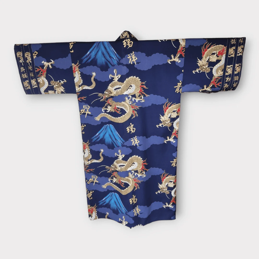 Plus Size Yukata Herren Drache und Fuji inkl. Obi - Image 13