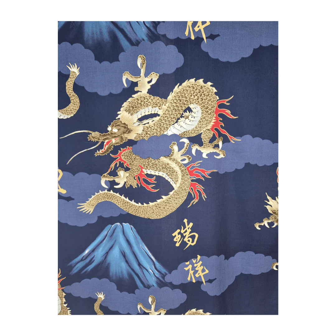 Plus Size Yukata Herren Drache und Fuji inkl. Obi - Image 14