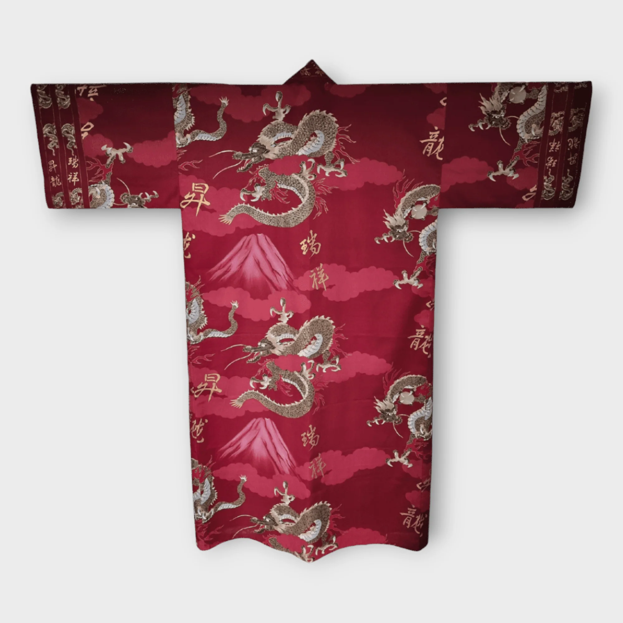 Plus Size Yukata Herren Drache und Fuji inkl. Obi - Image 5