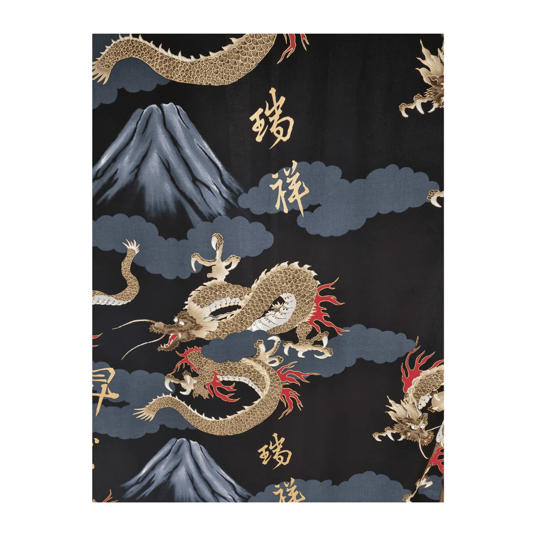 Plus Size Yukata Herren Drache und Fuji inkl. Obi - Image 7