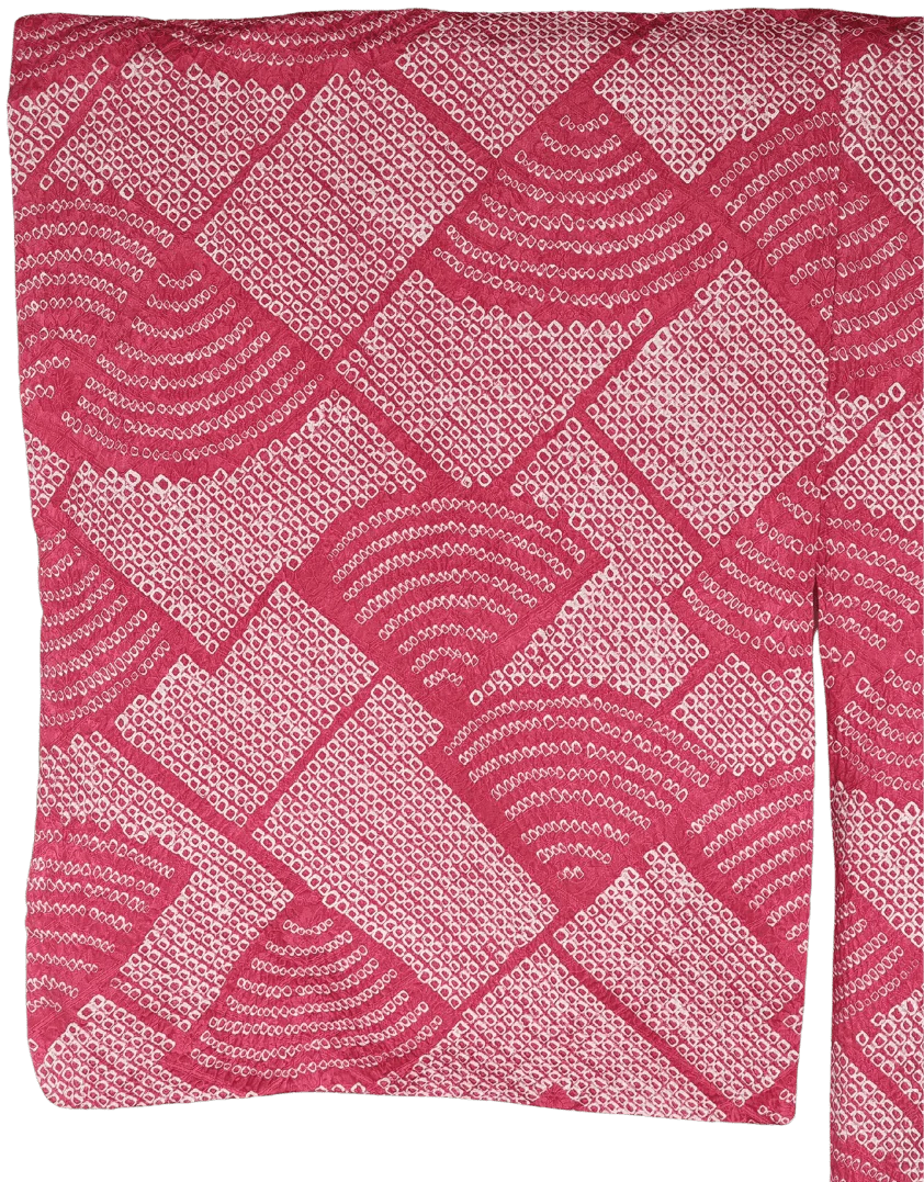 Vintage Haori Damen Shibori rot Higaki Seigaiha - Image 7