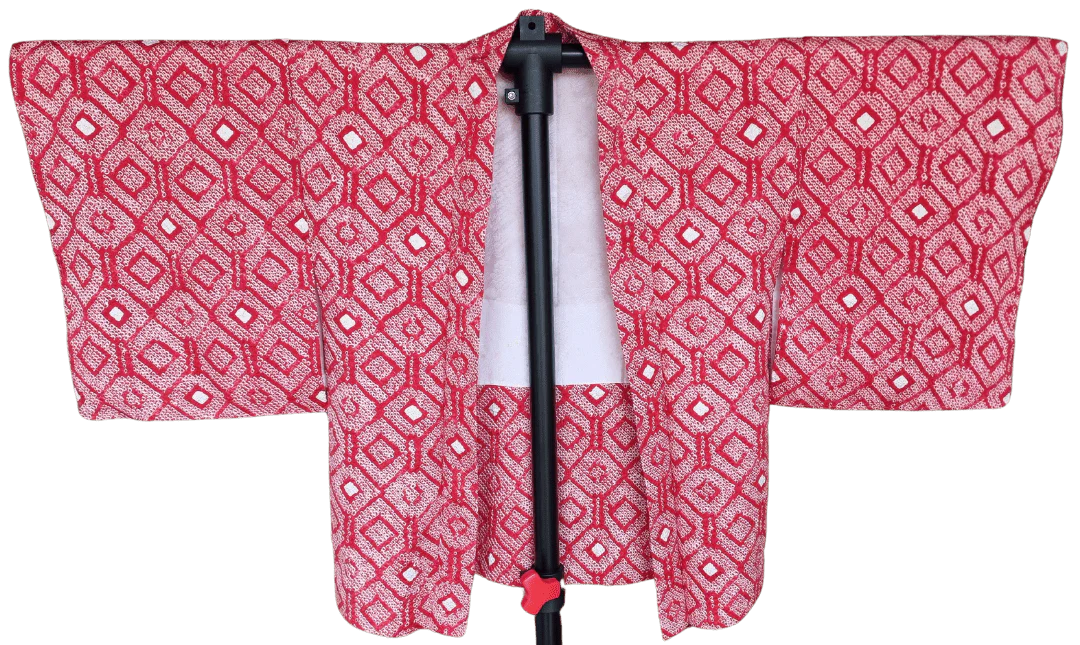 Vintage Haori Damen Shibori rot Kuginuki Tsunagi - Image 3