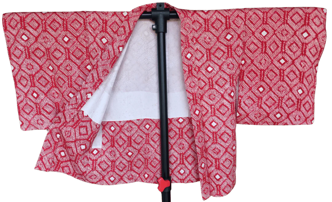 Vintage Haori Damen Shibori rot Kuginuki Tsunagi - Image 4