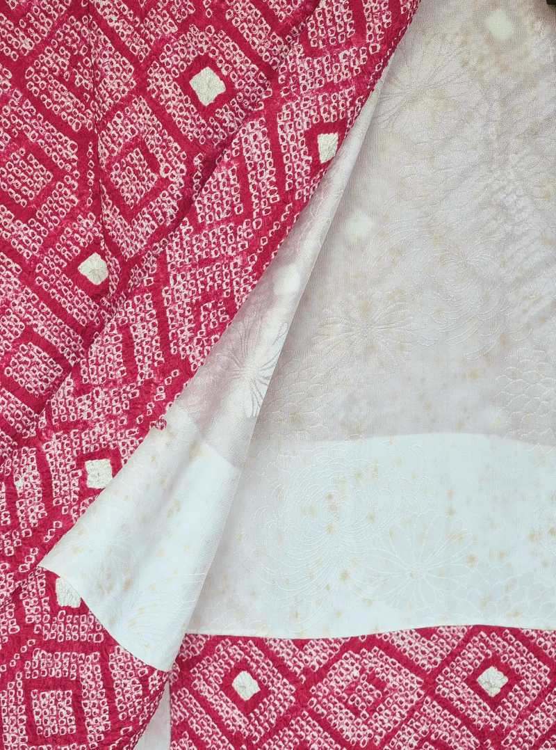 Vintage Haori Damen Shibori rot Kuginuki Tsunagi - Image 6