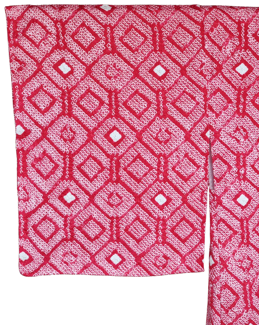 Vintage Haori Damen Shibori rot Kuginuki Tsunagi - Image 8