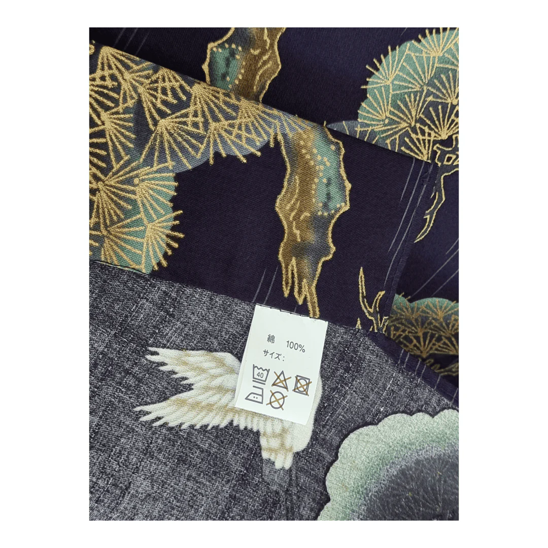 Yukata Herren blau Kranich inkl. Obi - Image 6