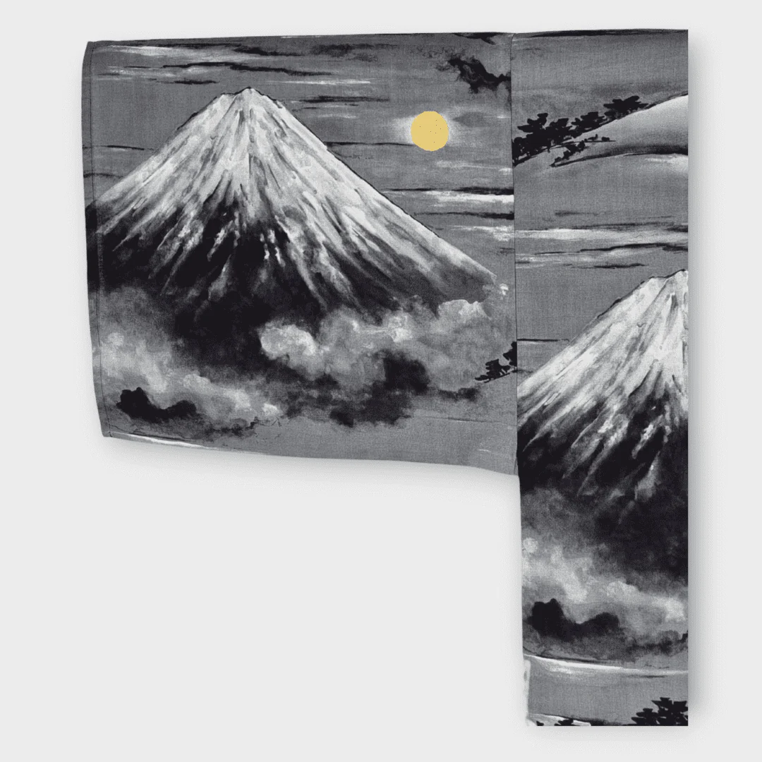 Yukata Herren Fuji schwarz grau inkl. Obi - Image 3