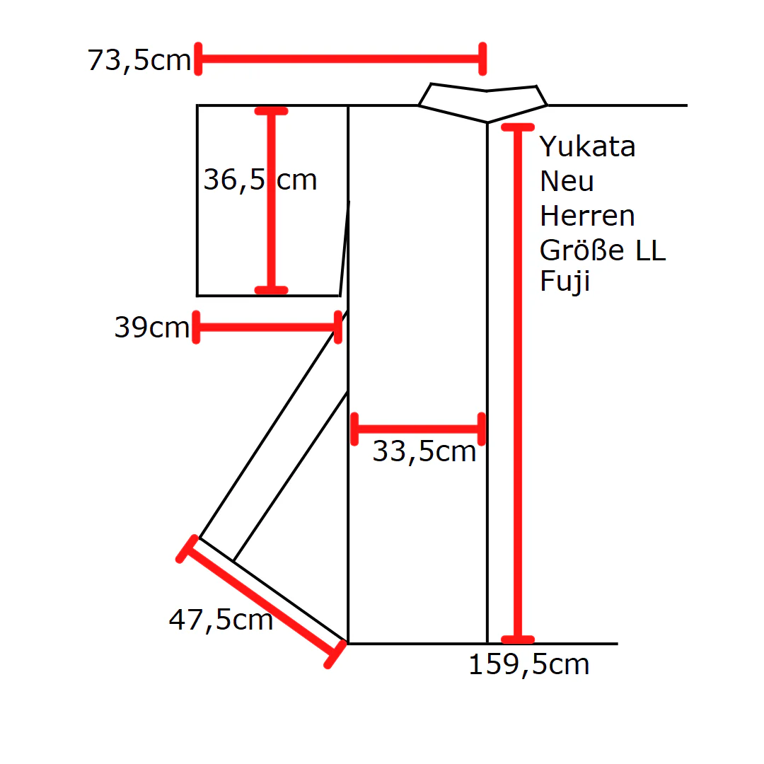 Yukata Herren Fuji schwarz grau inkl. Obi - Image 6